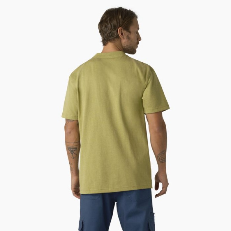 Dickies Heavyweight Heathered Scurte Sleeve Pocket T-Shirt Fern Heather | USFW7666