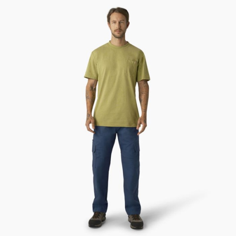 Dickies Heavyweight Heathered Scurte Sleeve Pocket T-Shirt Fern Heather | USFW7666