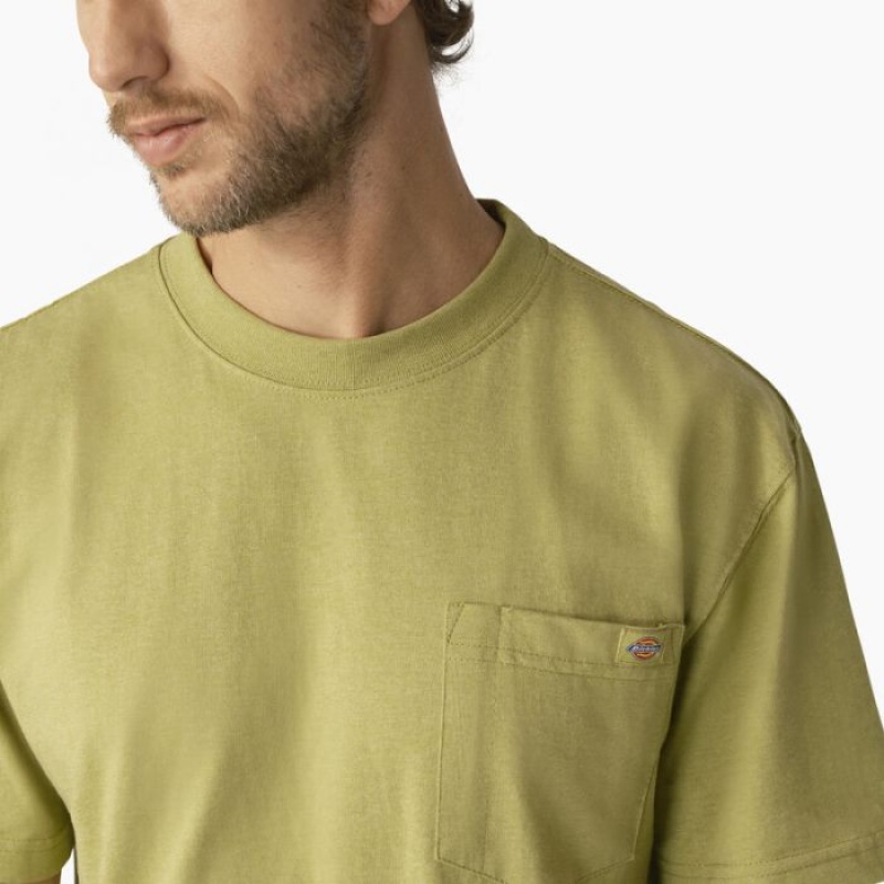 Dickies Heavyweight Heathered Scurte Sleeve Pocket T-Shirt Fern Heather | USFW7666