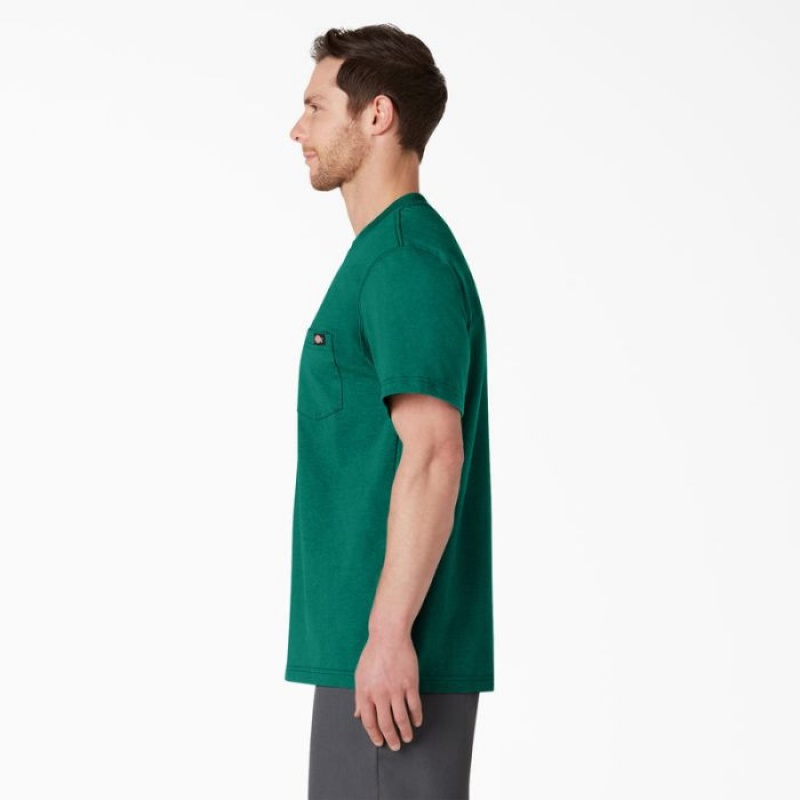 Dickies Heavyweight Heathered Scurte Sleeve Pocket T-Shirt Verzi | VMML9145
