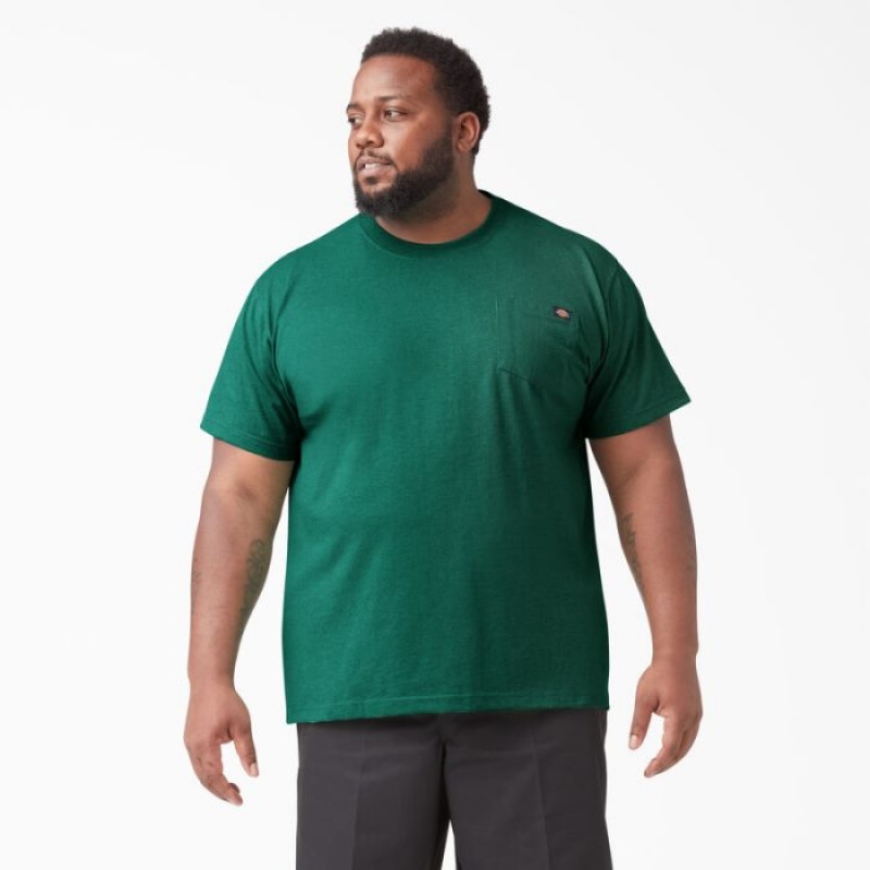 Dickies Heavyweight Heathered Scurte Sleeve Pocket T-Shirt Verzi | VMML9145