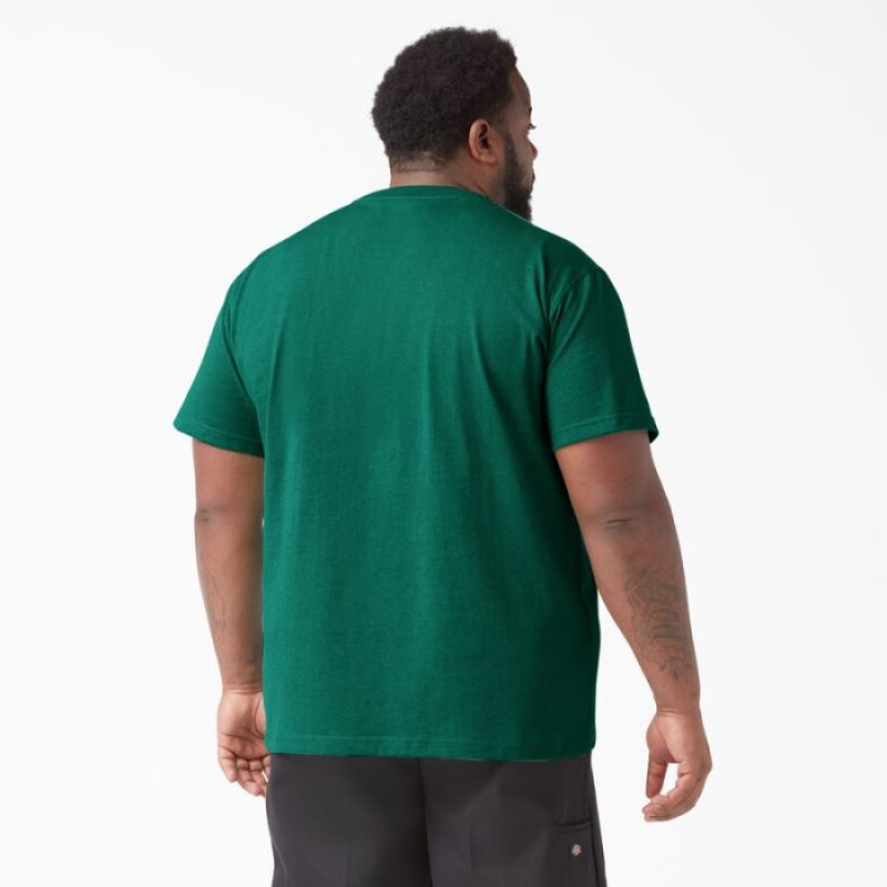 Dickies Heavyweight Heathered Scurte Sleeve Pocket T-Shirt Verzi | VMML9145