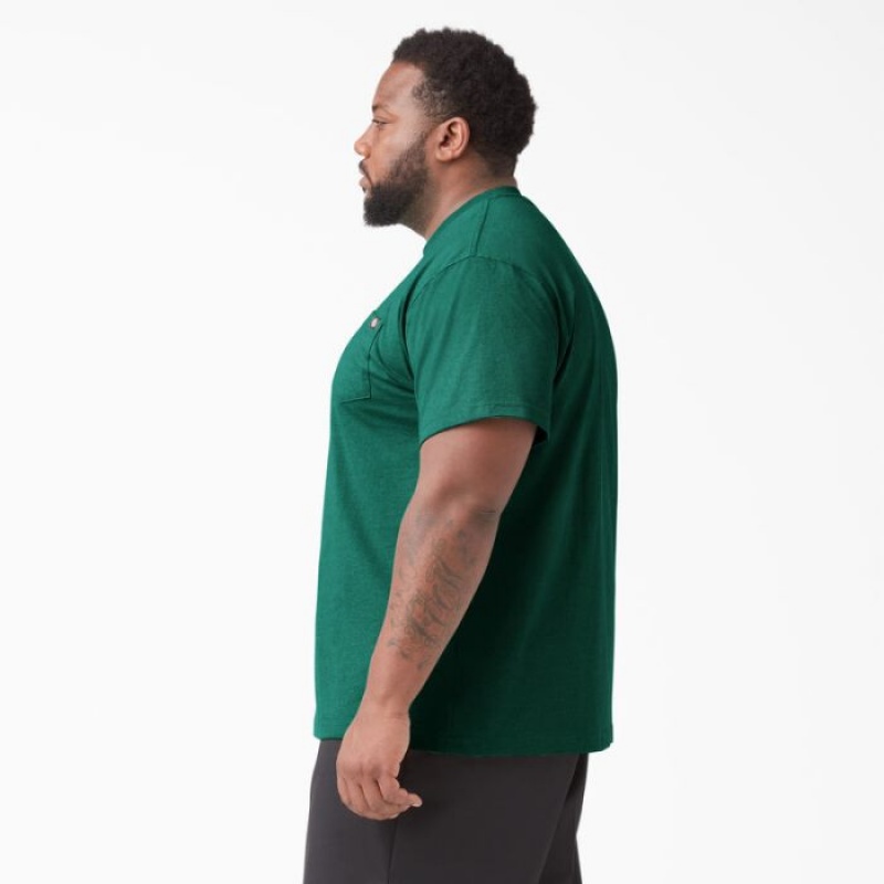 Dickies Heavyweight Heathered Scurte Sleeve Pocket T-Shirt Verzi | VMML9145