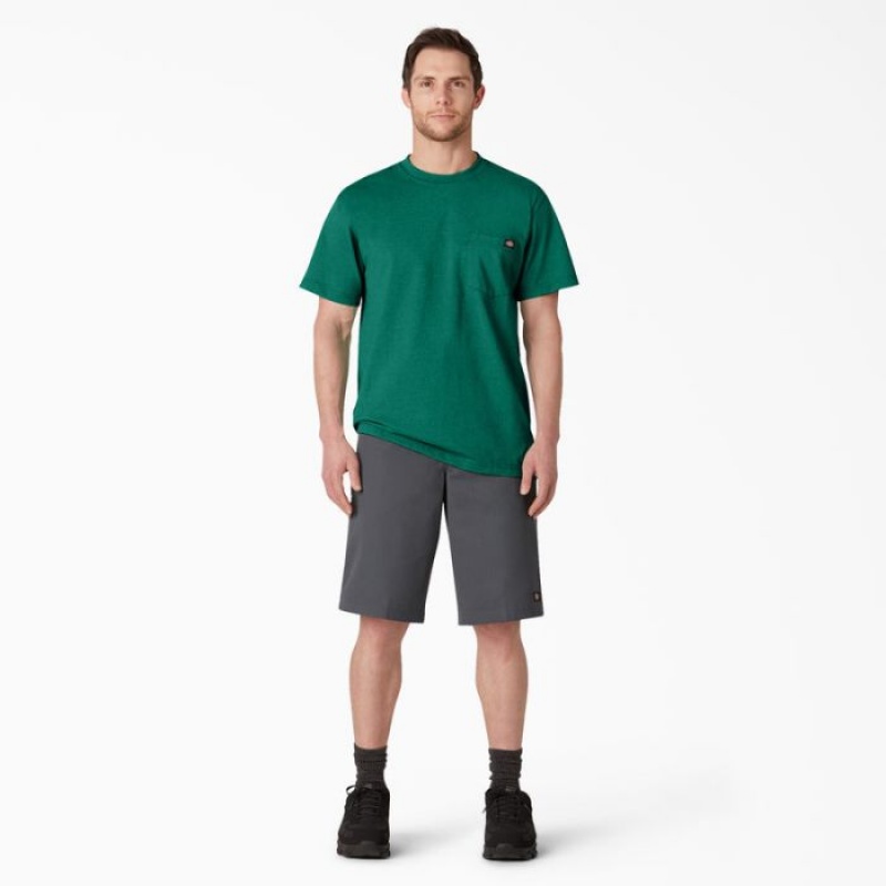 Dickies Heavyweight Heathered Scurte Sleeve Pocket T-Shirt Verzi | VMML9145