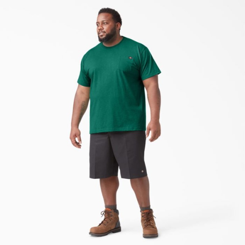 Dickies Heavyweight Heathered Scurte Sleeve Pocket T-Shirt Verzi | VMML9145