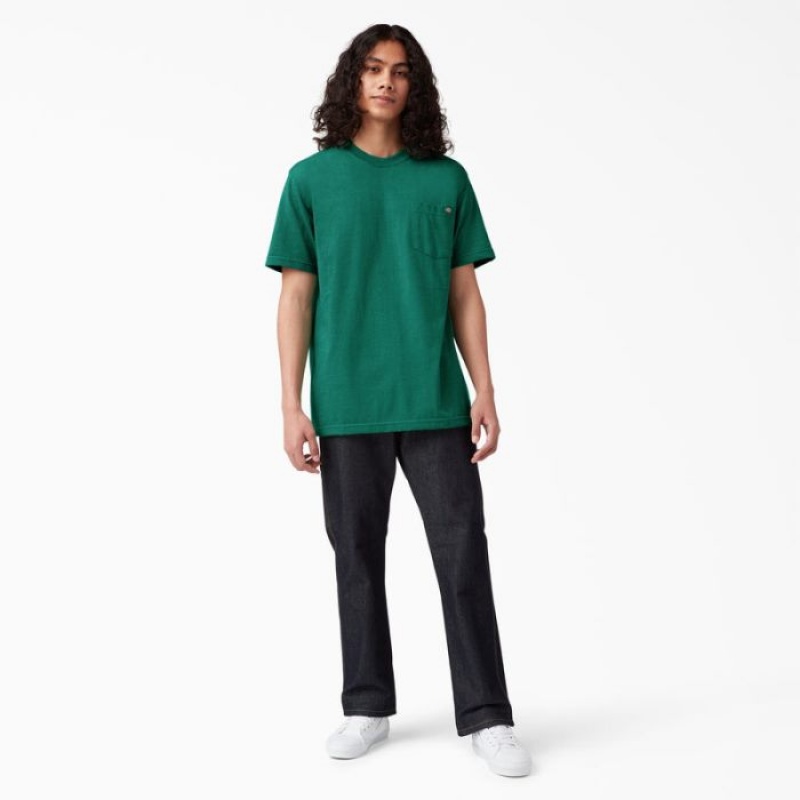 Dickies Heavyweight Heathered Scurte Sleeve Pocket T-Shirt Verzi | VMML9145