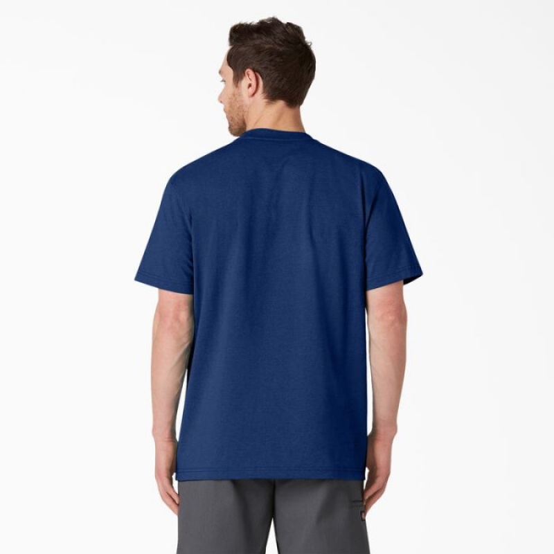 Dickies Heavyweight Heathered Scurte Sleeve Pocket T-Shirt Limoges Single Dye Heather | NVFJ1983