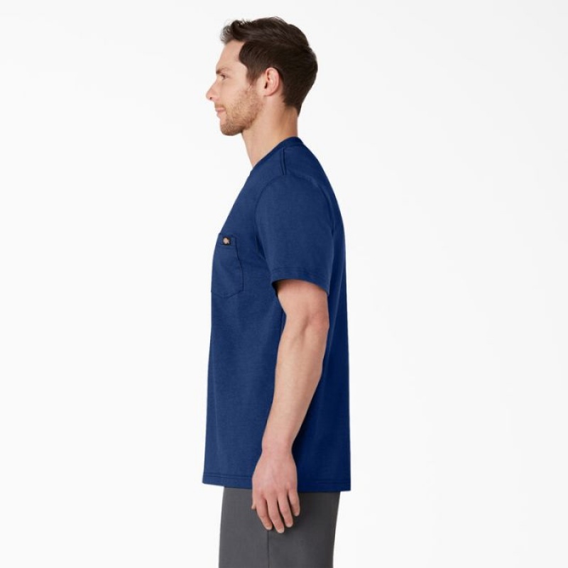 Dickies Heavyweight Heathered Scurte Sleeve Pocket T-Shirt Limoges Single Dye Heather | NVFJ1983
