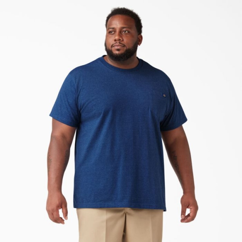 Dickies Heavyweight Heathered Scurte Sleeve Pocket T-Shirt Limoges Single Dye Heather | NVFJ1983