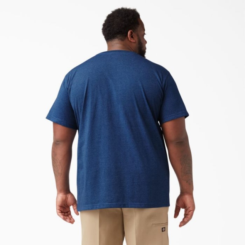 Dickies Heavyweight Heathered Scurte Sleeve Pocket T-Shirt Limoges Single Dye Heather | NVFJ1983