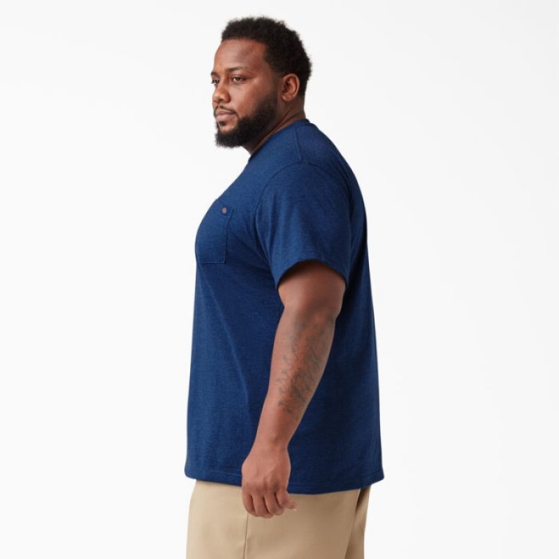 Dickies Heavyweight Heathered Scurte Sleeve Pocket T-Shirt Limoges Single Dye Heather | NVFJ1983