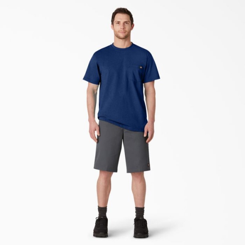 Dickies Heavyweight Heathered Scurte Sleeve Pocket T-Shirt Limoges Single Dye Heather | NVFJ1983