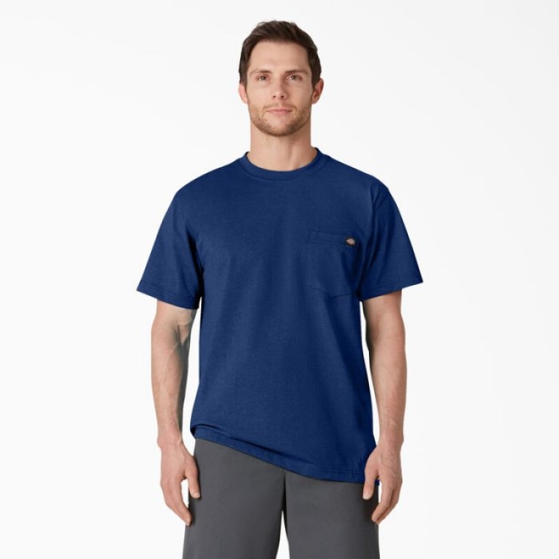 Dickies Heavyweight Heathered Scurte Sleeve Pocket T-Shirt Limoges Single Dye Heather | NVFJ1983