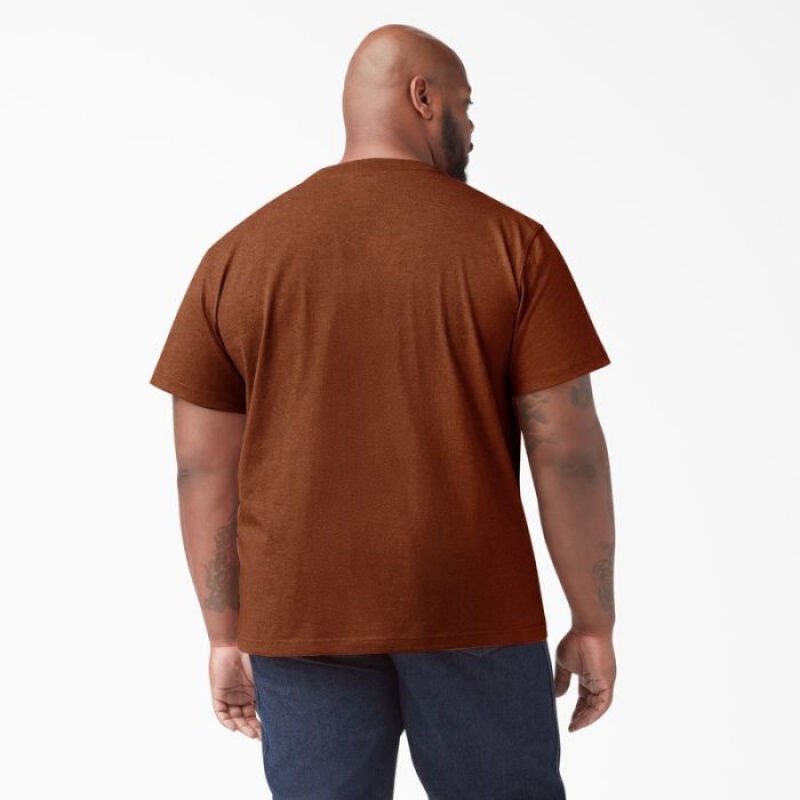 Dickies Heavyweight Heathered Scurte Sleeve Pocket T-Shirt Rosii | QJRO5593