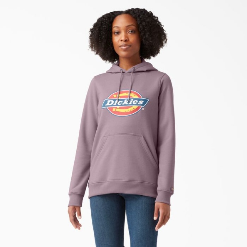 Dickies Heavyweight Logo Pullover Violet | JRUE7862