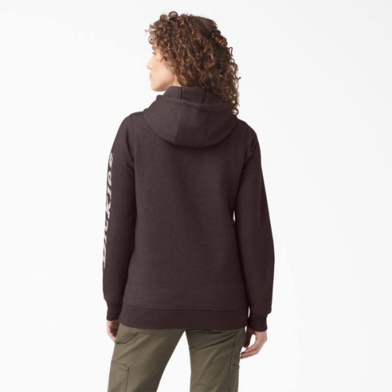 Dickies Heavyweight Logo Sleeve Pullover Ciocolata Maro | GLWY6178