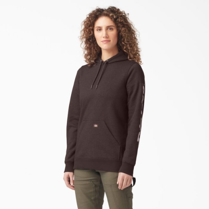 Dickies Heavyweight Logo Sleeve Pullover Ciocolata Maro | GLWY6178