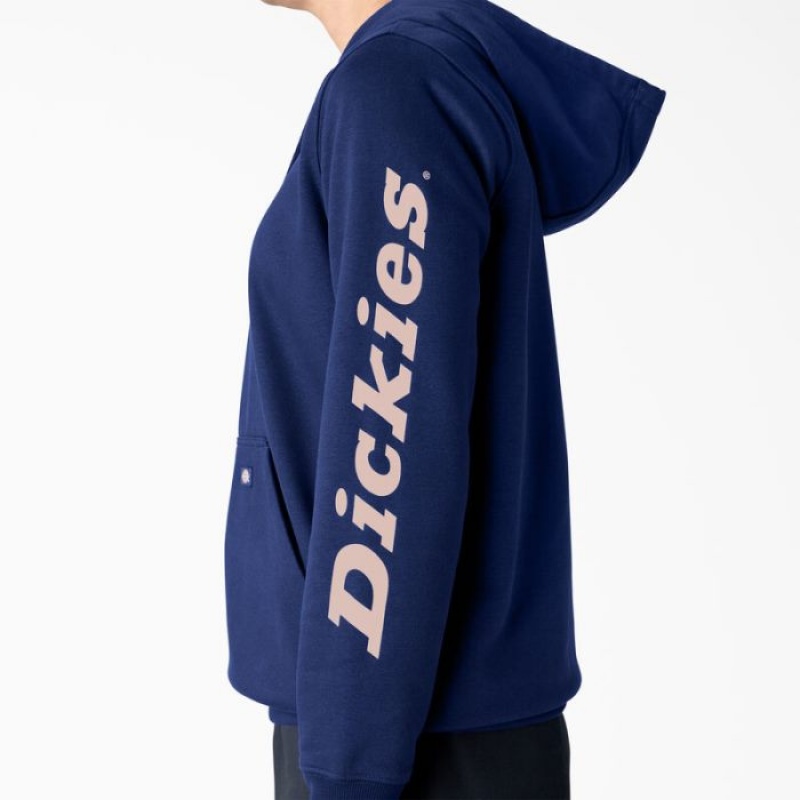 Dickies Heavyweight Logo Sleeve Pullover Albastri | EHVN4525