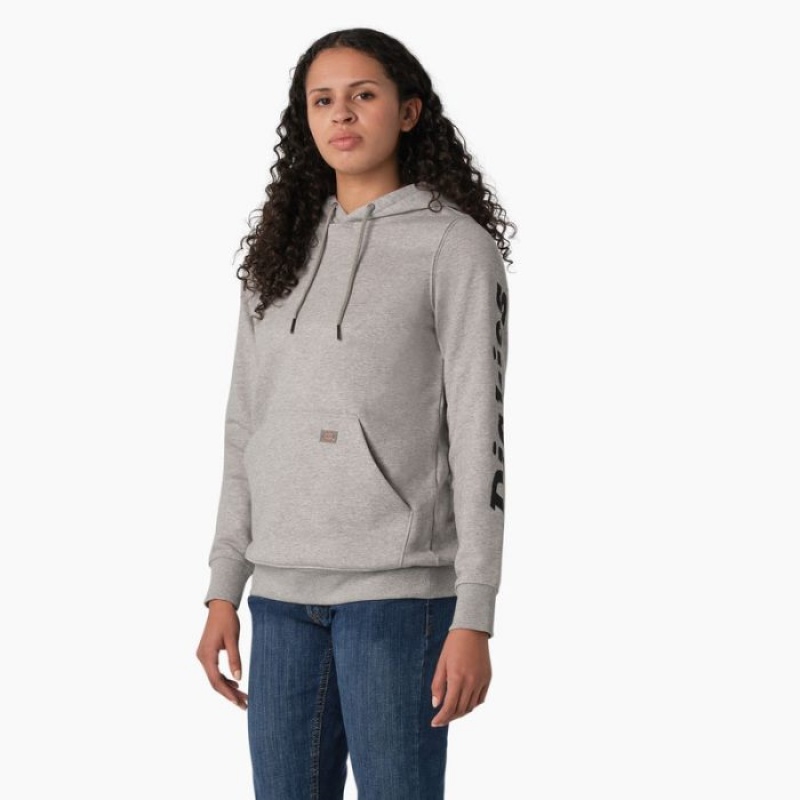 Dickies Heavyweight Logo Sleeve Pullover Gri | ITYC1620