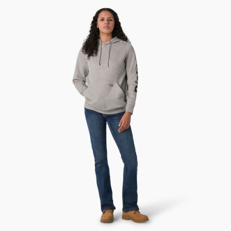 Dickies Heavyweight Logo Sleeve Pullover Gri | ITYC1620