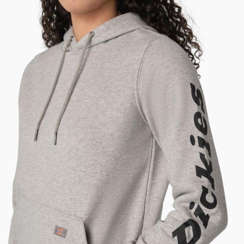 Dickies Heavyweight Logo Sleeve Pullover Gri | ITYC1620