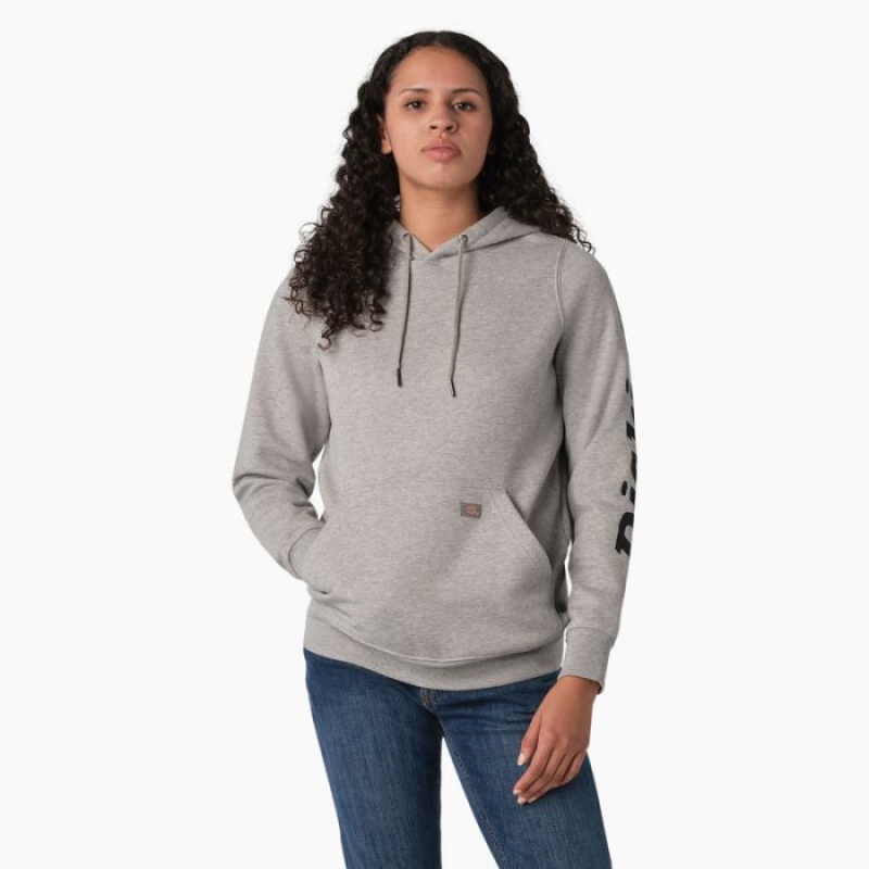 Dickies Heavyweight Logo Sleeve Pullover Gri | ITYC1620