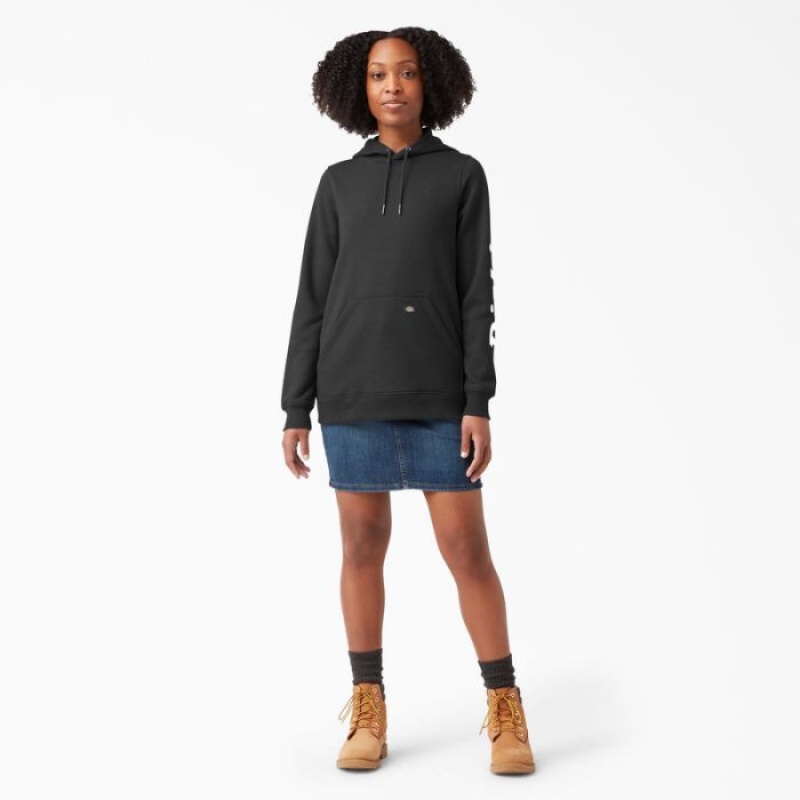 Dickies Heavyweight Logo Sleeve Pullover Negrii | BLPO4111