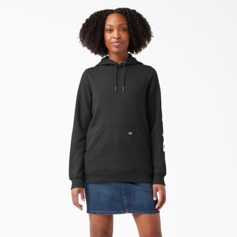 Dickies Heavyweight Logo Sleeve Pullover Negrii | BLPO4111
