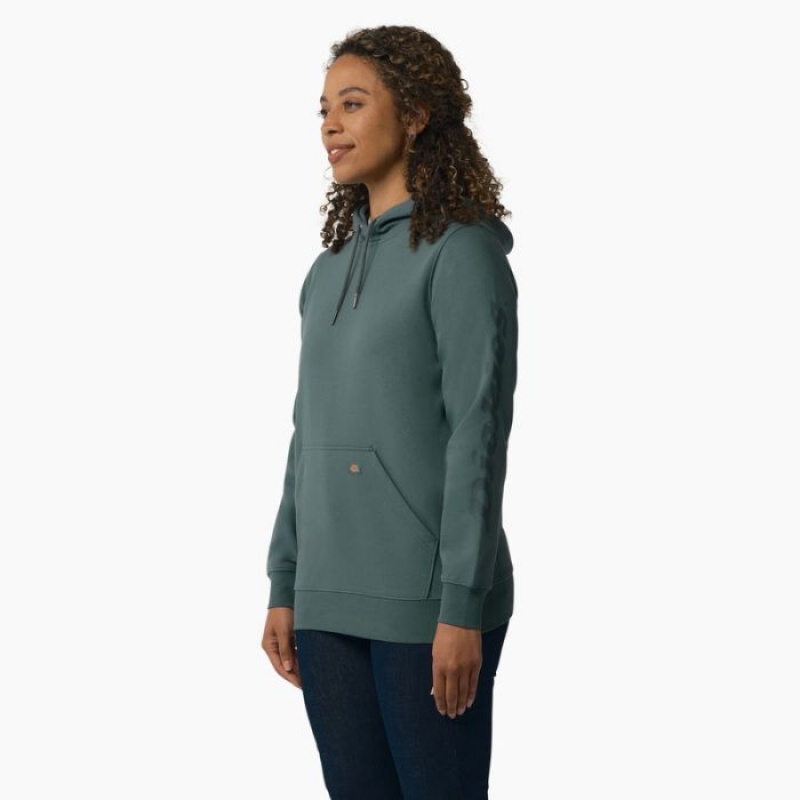 Dickies Heavyweight Logo Sleeve Pullover Verzi | FYAK2871