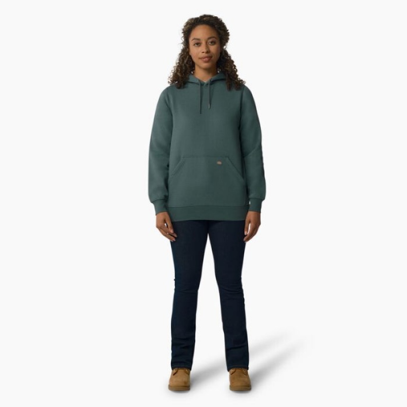 Dickies Heavyweight Logo Sleeve Pullover Verzi | FYAK2871