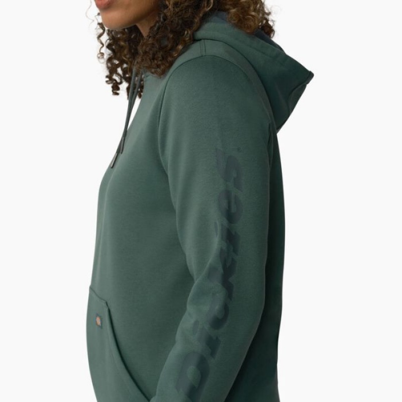 Dickies Heavyweight Logo Sleeve Pullover Verzi | FYAK2871