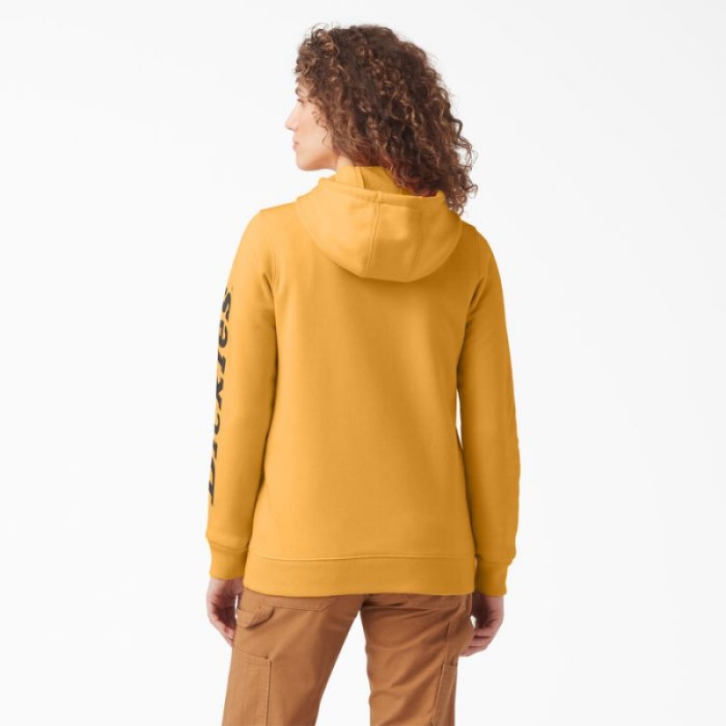 Dickies Heavyweight Logo Sleeve Pullover Portocalii | BYOX9028