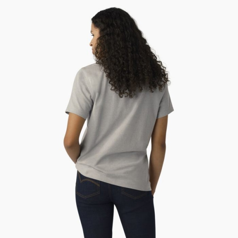Dickies Heavyweight Logo T-Shirt Gri | QTOA2665