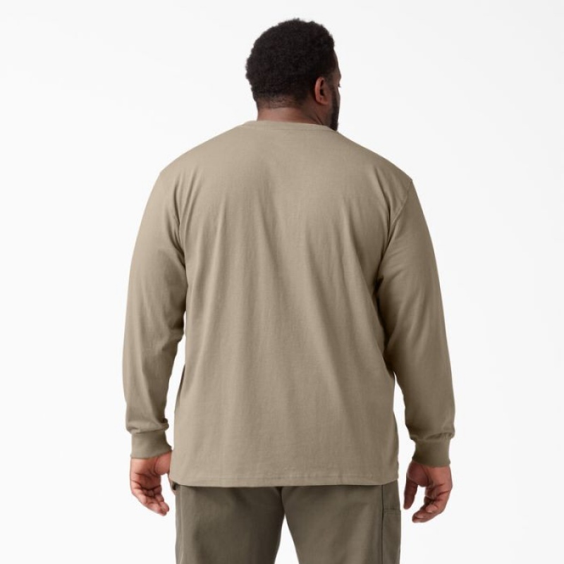 Dickies Heavyweight Long Sleeve Henley T-Shirt Maro | UUVG2598