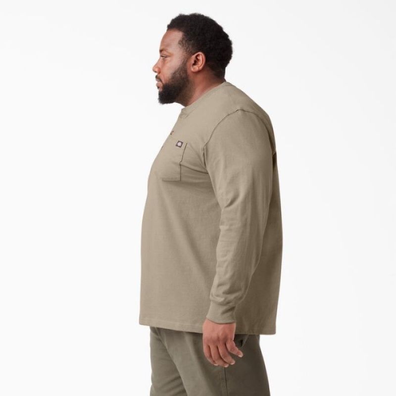 Dickies Heavyweight Long Sleeve Henley T-Shirt Maro | UUVG2598