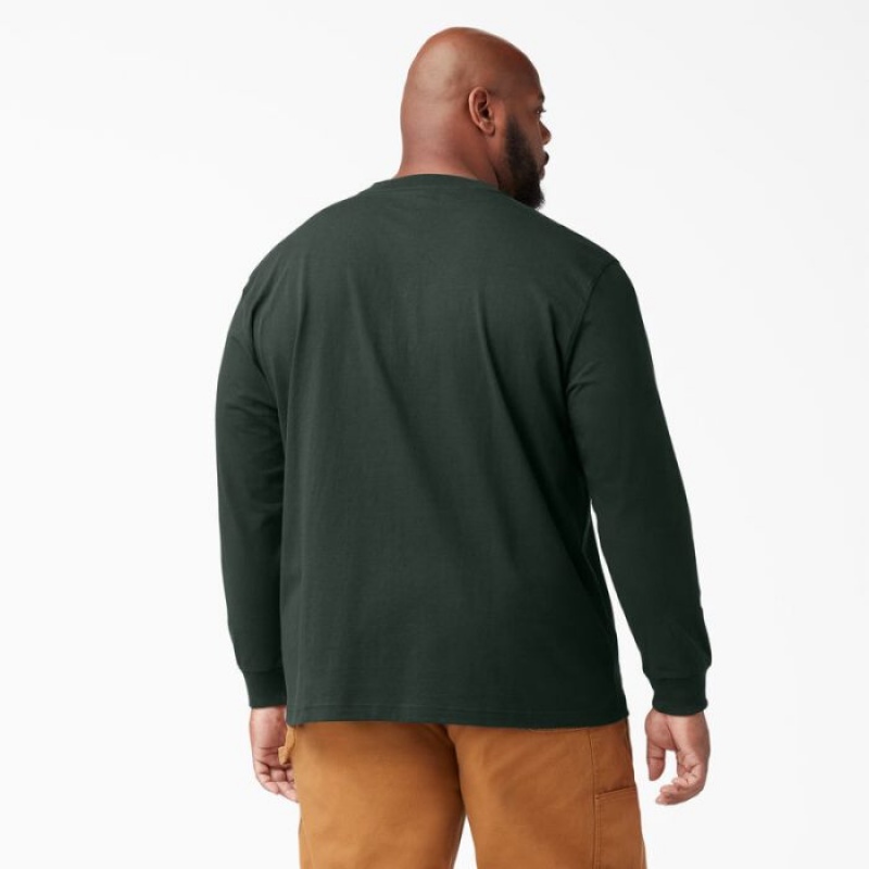Dickies Heavyweight Long Sleeve Henley T-Shirt Verzi | CBVI8291
