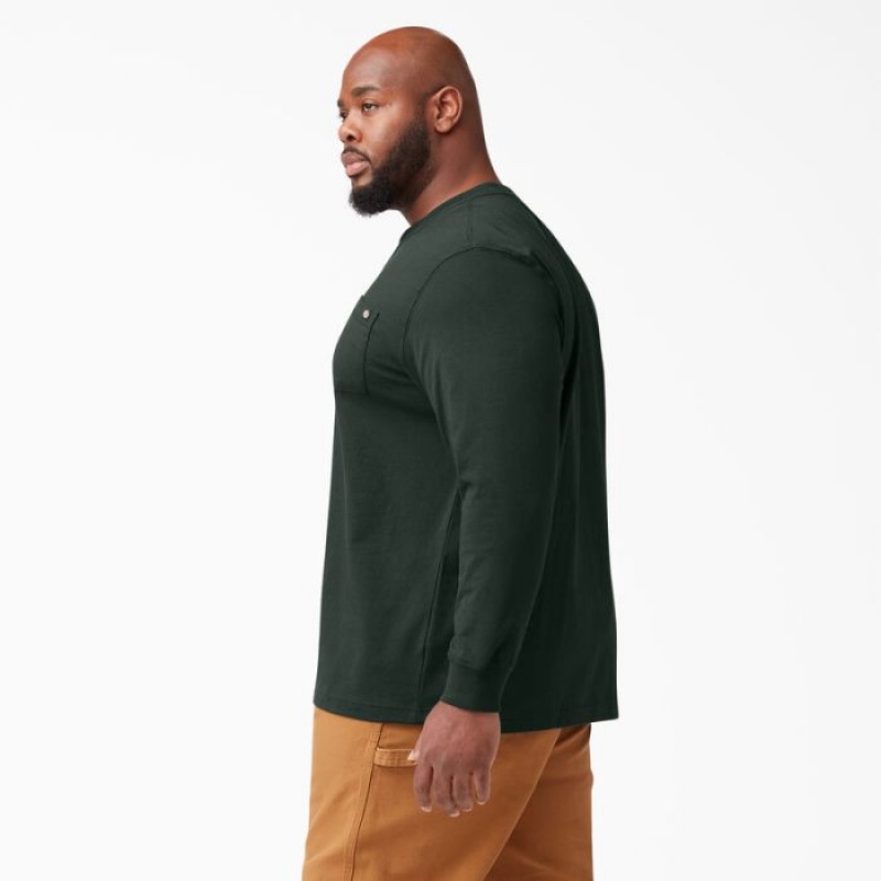 Dickies Heavyweight Long Sleeve Henley T-Shirt Verzi | CBVI8291