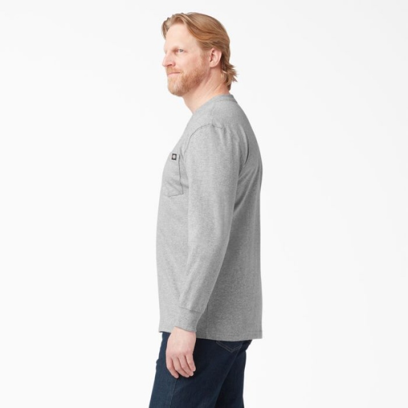 Dickies Heavyweight Long Sleeve Henley T-Shirt Gri | KLCK1262