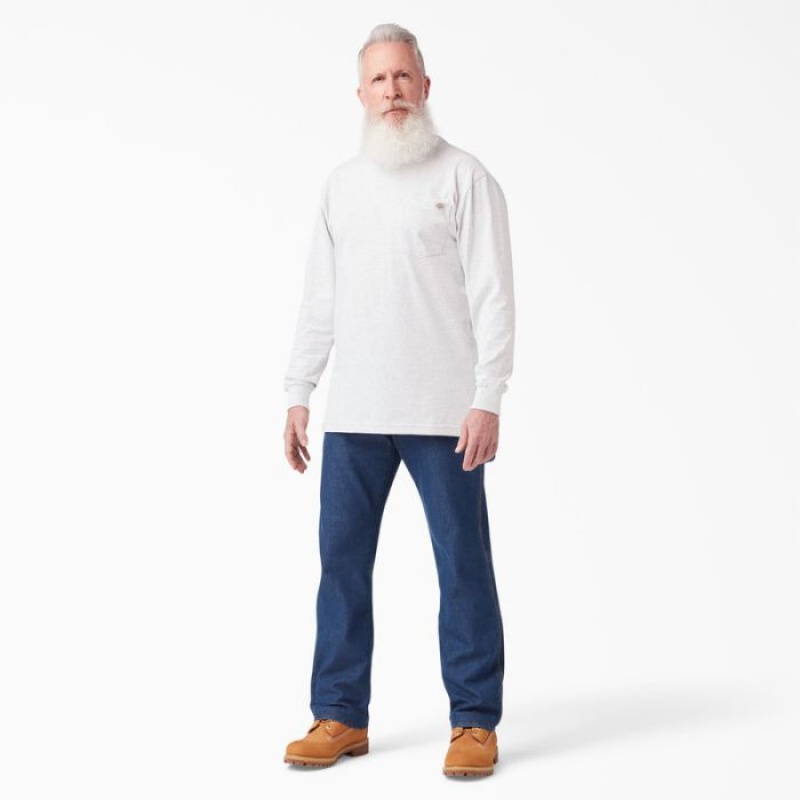 Dickies Heavyweight Long Sleeve Pocket T-Shirt Gri | FGYY4763