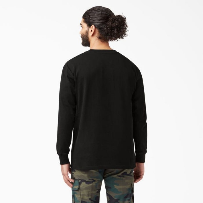 Dickies Heavyweight Long Sleeve Pocket T-Shirt Negrii | EGKW4616