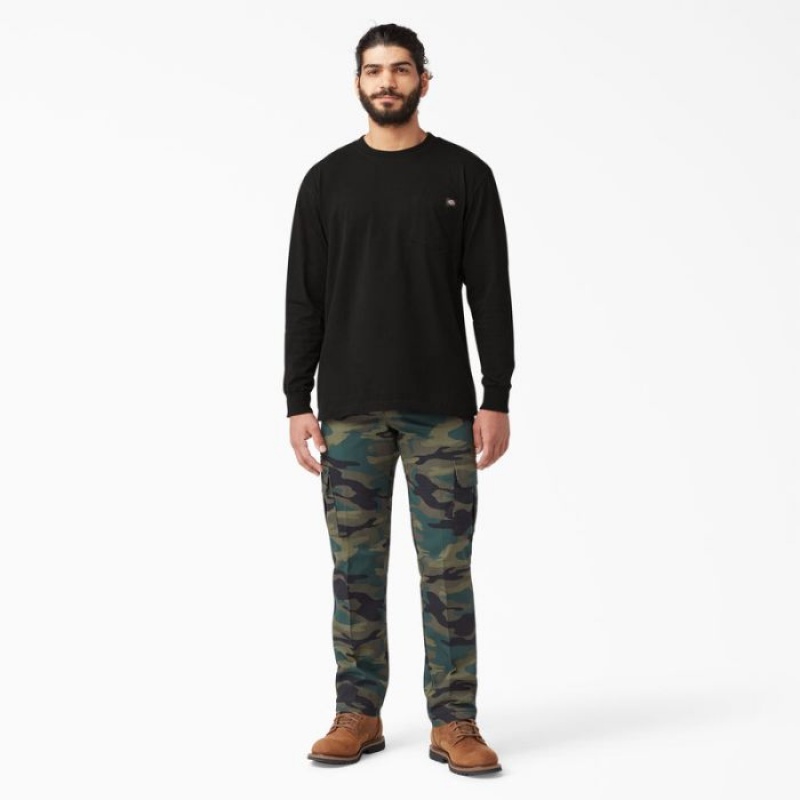 Dickies Heavyweight Long Sleeve Pocket T-Shirt Negrii | EGKW4616