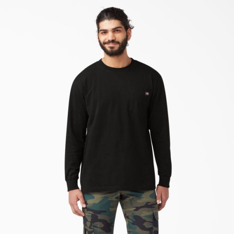 Dickies Heavyweight Long Sleeve Pocket T-Shirt Negrii | EGKW4616