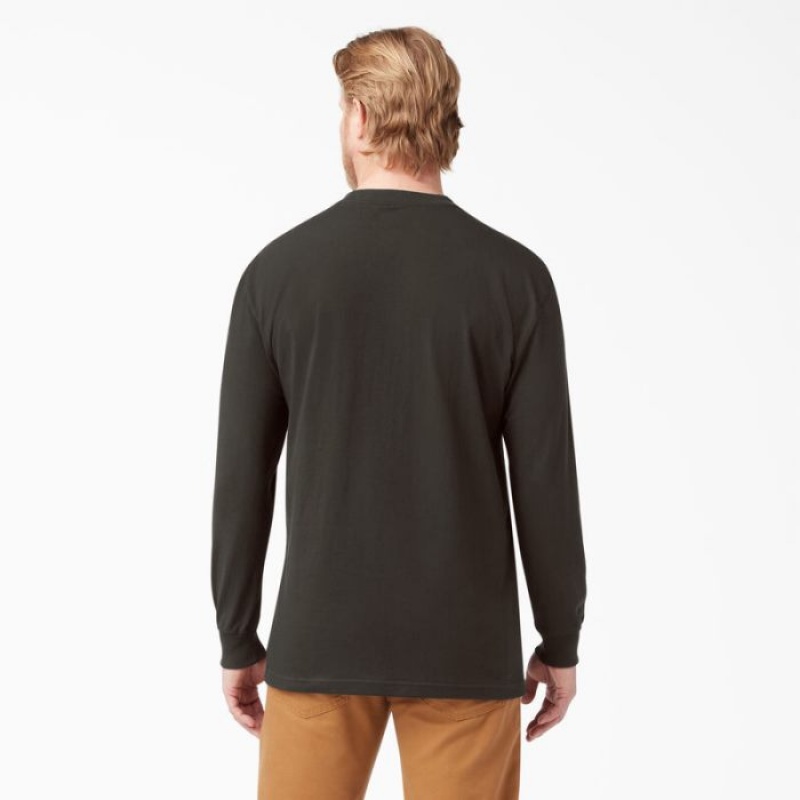 Dickies Heavyweight Long Sleeve Pocket T-Shirt Ciocolata Maro | TQEY3386