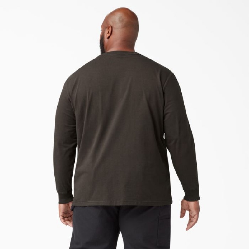 Dickies Heavyweight Long Sleeve Pocket T-Shirt Ciocolata Maro | TQEY3386
