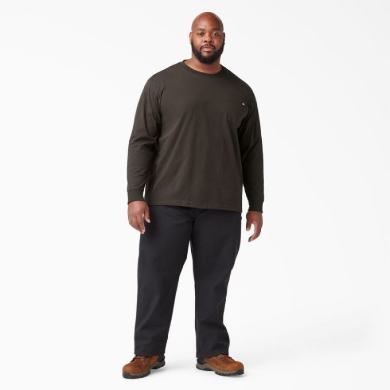 Dickies Heavyweight Long Sleeve Pocket T-Shirt Ciocolata Maro | TQEY3386