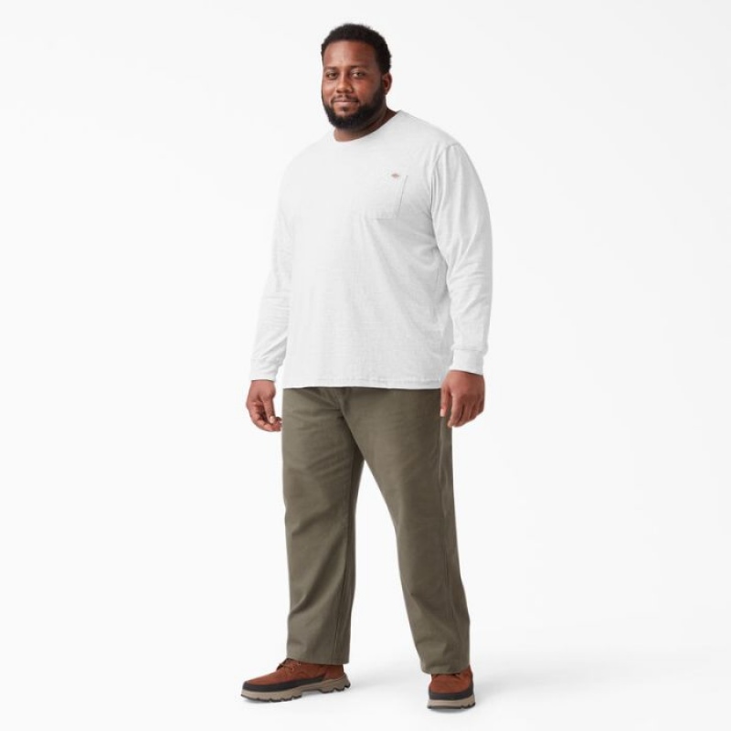 Dickies Heavyweight Long Sleeve Pocket T-Shirt Gri | FREK5597