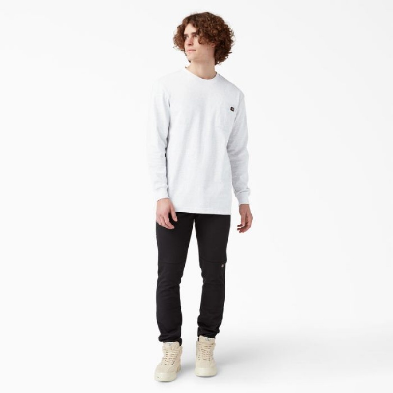 Dickies Heavyweight Long Sleeve Pocket T-Shirt Gri | FREK5597