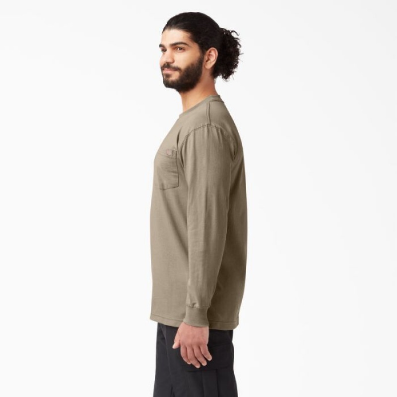 Dickies Heavyweight Long Sleeve Pocket T-Shirt Maro | YRJV5258