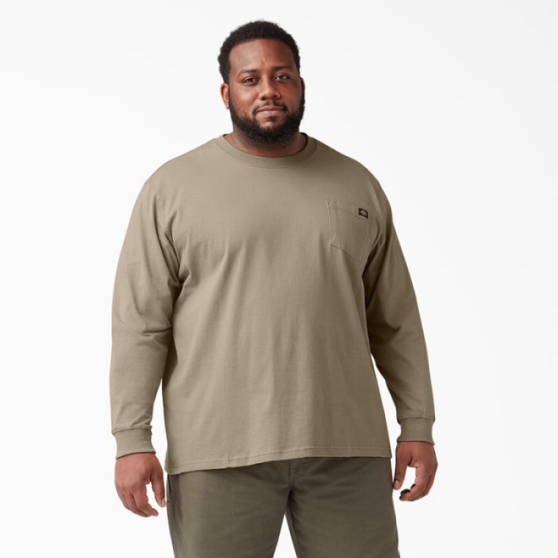 Dickies Heavyweight Long Sleeve Pocket T-Shirt Maro | YRJV5258