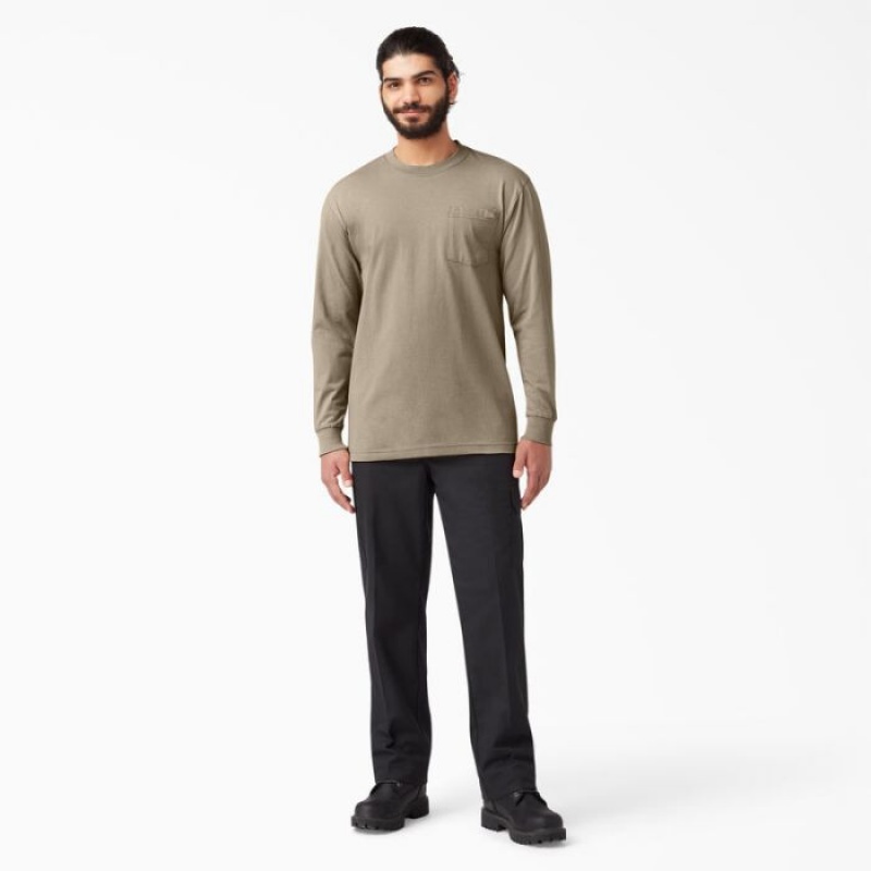 Dickies Heavyweight Long Sleeve Pocket T-Shirt Maro | YRJV5258